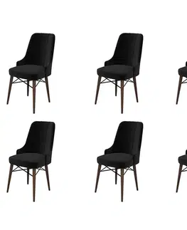 Sada židlí (6 kusů) Pare - Black, Brown