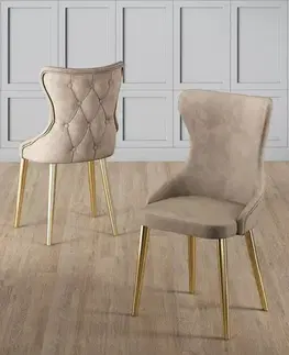 Sada židlí (4 kusy) Alpa - Cappuccino, Gold