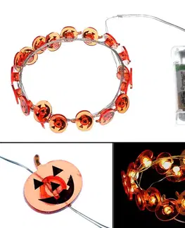 Světelný LED řetěz Halloween, 2 m, teplá bílá, na baterie