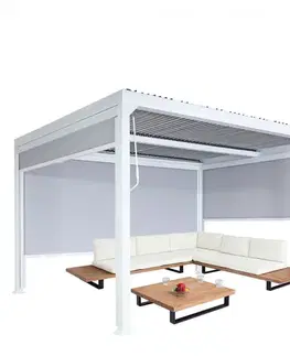 Bioklimatická pergola HWC-L41 3x3 se 3 bočními stěnami