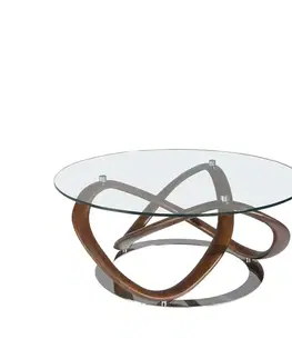 Estila Skleněný kulatý konferenční stolek Forma Moderna 100cm