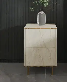 Noční stolek Imaj Travertine and Gold