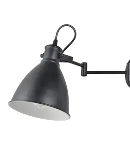 Nástěnná lampa černá nastavitelná 1xE27 Espera