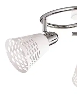 Spirálová stropní lampa chrom/bílá 3x40W E14 Discovery