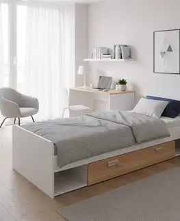 Dolmar Dětská postel CORNETO L13 | 80 x 195 cm Barva: Bílý briliant / dub nash