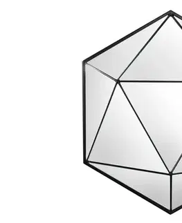 Estila Stylové art deco moderní geometrické zrcadlo Diamont s černým kovovým rámem 62 cm