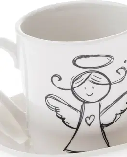 Porcelánový hrnek s podtáckem Anděl 90 ml