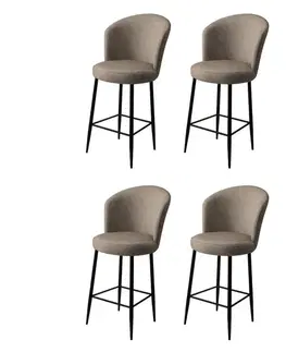 Bar Stool Set (4 Pieces) Fora - Cappuccino, Black