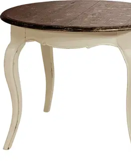 Estila Luxusní provence jídelní rozkládací stůl Antoinette z mahagonového dřeva vyřezáváním 160cm