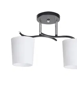 Stropní lampa Esnyr, chrom+černá, 2x40, E27, bílé stínidlo