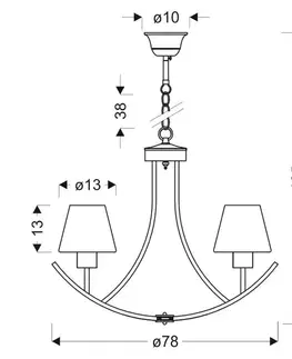 Závěsná lampa černobílý lustr 6xE27 Londýn
