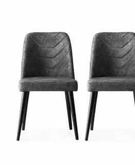 Sada jídelních židlí Dallas Anthracite and Black, 2 ks