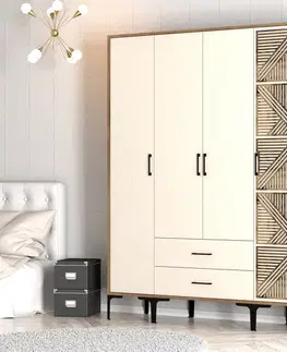 Šatní skříň Kumsal STP - Walnut, Cream