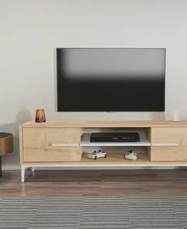 TV stolek Eslem - Oak, White
