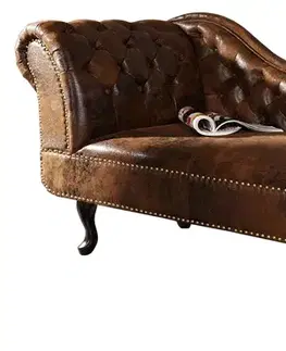 Estila Luxusní lenoška Chesterfield Brown Antik Look