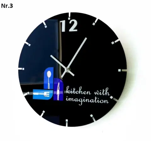 Kuchyňské nástěnné hodiny s tichým chodem modrá