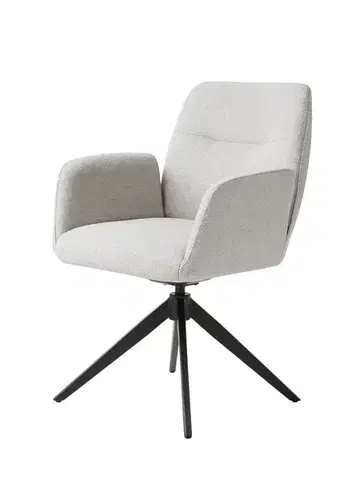 Estila Otočná jídelní židle Jens, světle šedá žinylka
