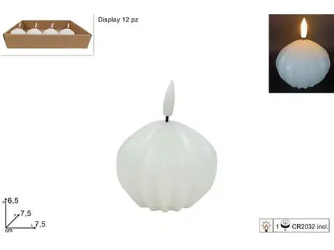 PROHOME - Svíčka koule LED 7,5cm bílá