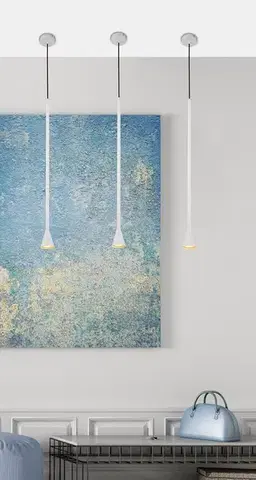 Tucson Ledea bílá dlouhá závěsná lampa