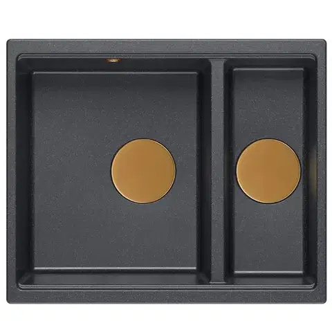 Quadron Granitový dřez Logan 150 Black Metallic Měď HCQL5646U8-C1_U