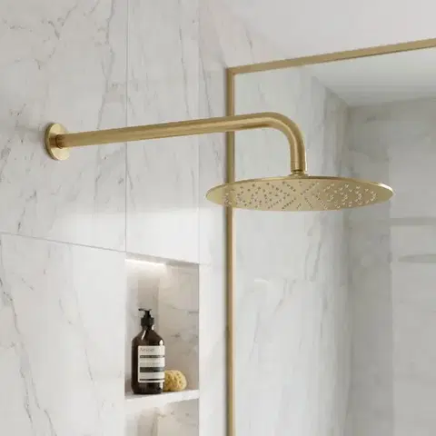REA Kulaté sprchové rameno JS-9021 40cm Brush gold REA-P6850