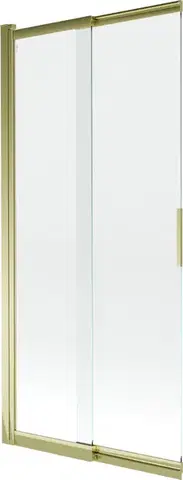 MEXEN Fox 2-křídlá posuvná vanová zástěna 85 x 150, transparent, zlatá 891-085-002-50-00