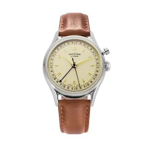 Vulcain Cricket Tradition 39 mm - Eggshell - Black Alligator