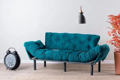 Trojmístná rozkládací pohovka Nitta Triple - Petrol Green