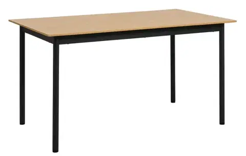 Estila Jídelní stůl Malmo, světlý dub/černý kov, 140 cm