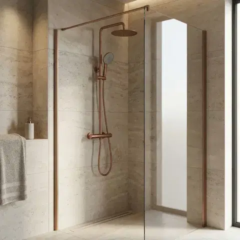 REA Sprchová sada bez výtoku s termostatem Lungo Copper Brush REA-P6734