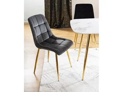 Jídelní židle CHIC VELVET zlatá Signal