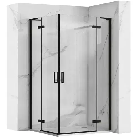REA/S Sprchová kabina Hugo Double Black 80x100 KPL-45233