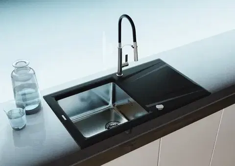 DEANTE Prime grafit metalic Granitovo ocelový dřez, 1 bowl s odkapávačem ZSR_G113