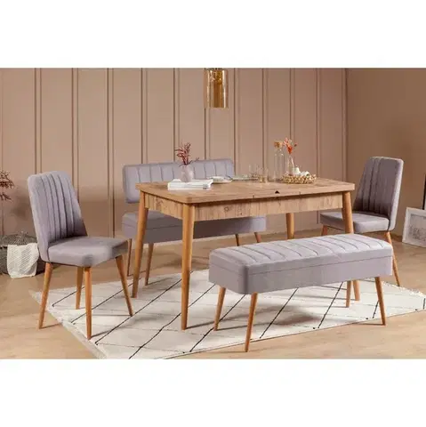 Jídelní set s rozkládacím stolem a židlemi (5 kusů) Vina 0701 - 4 - Atlantic, Grey