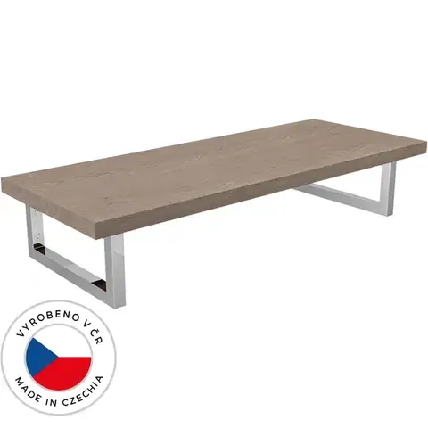CERANO Deska pod umyvadlo Adele + 2 konzole pod desku dub Cannolo Cremona konzole chrom 70,2x1,8x45,3  CER-146347