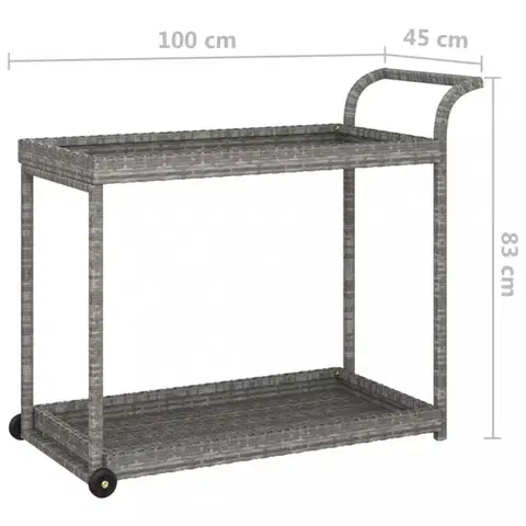 Zahradní barový vozík polyratan Dekorhome
