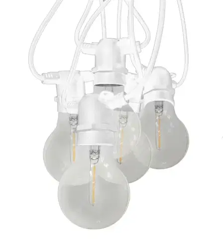 CENTURY LED FIESTA Světelný řetěz BÍLÝ s 10 LED žárovkami ČIRÉ 6W E27 200Lm IP44