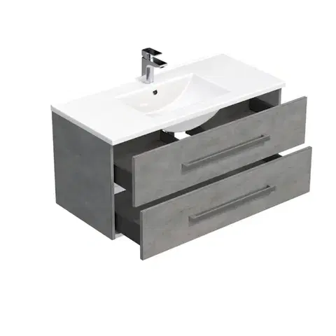 SAT Koupelnová skříňka s umyvadlem Naturel Cube Way 100x53x46 cm beton mat CUBE461002BEMOD CUBE461002BEMOD