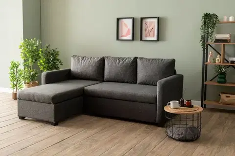 Rohová rozkládací pohovka Kado - Dark Grey
