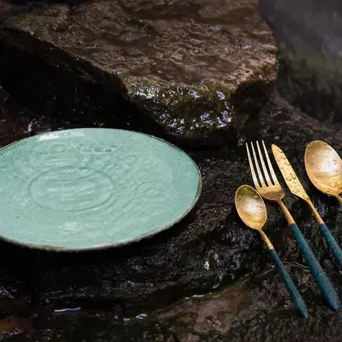 Talíř mělký Sand tyrkysový 23 cm - Gaya - 451959