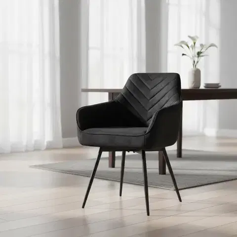 Signal Jídelní židle SERVIO VELVET | černá