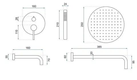 REA Podomítkový vanový a sprchový set Lungo Chrom + BOX REA-P6612