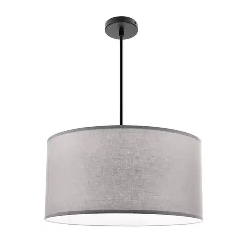 Závěsná lampa SHANTI černá 1x40W E27 stínidlo šedé
