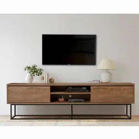 Televizní stolek Rodez Walnut and Black II, L