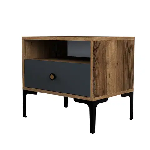 Noční stolek Lizbon Walnut Anthracite