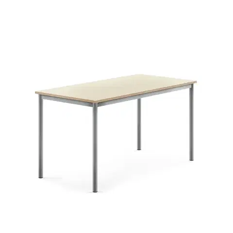 Stůl BORÅS, 1400x700x720 mm, stříbrné nohy, HPL deska, bříza