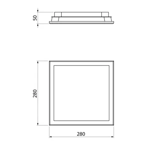 SAPHO SILVER stropní LED svítidlo 28x28cm, 10W, 230V, 3000K/4000K/6500K, IP44, chrom AU478