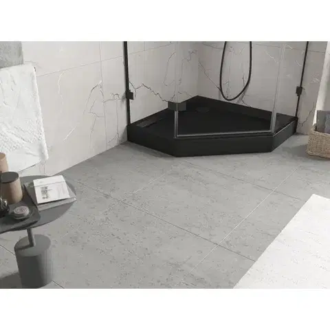 MEXEN Flow+ pětiboká sprchová vanička 80 x 80, černá mat 46P708080H