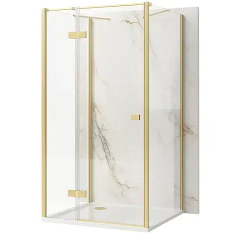 REA/S Sprchový kout Atlas 100x90 Brush Gold vlevo KPL-K4874
