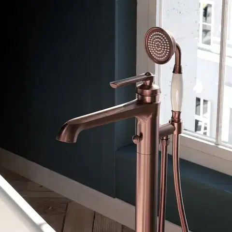 OMNIRES ARMANCE vanová baterie volněstojící měď retro /ORB/ AM5233ORB